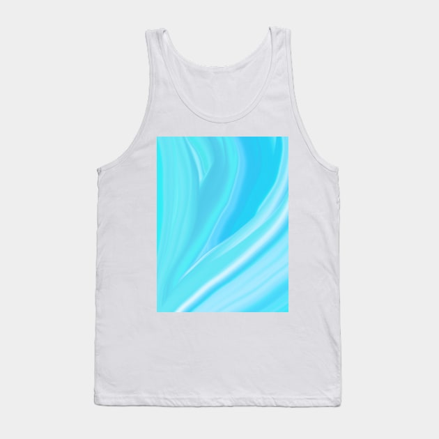 abstract turquoise and blue waves pattern Tank Top by Katarinastudioshop